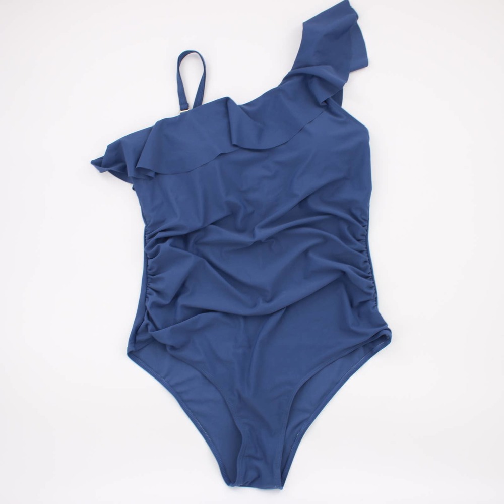 NWOT Ruffle One Shoulder One Piece Sz L